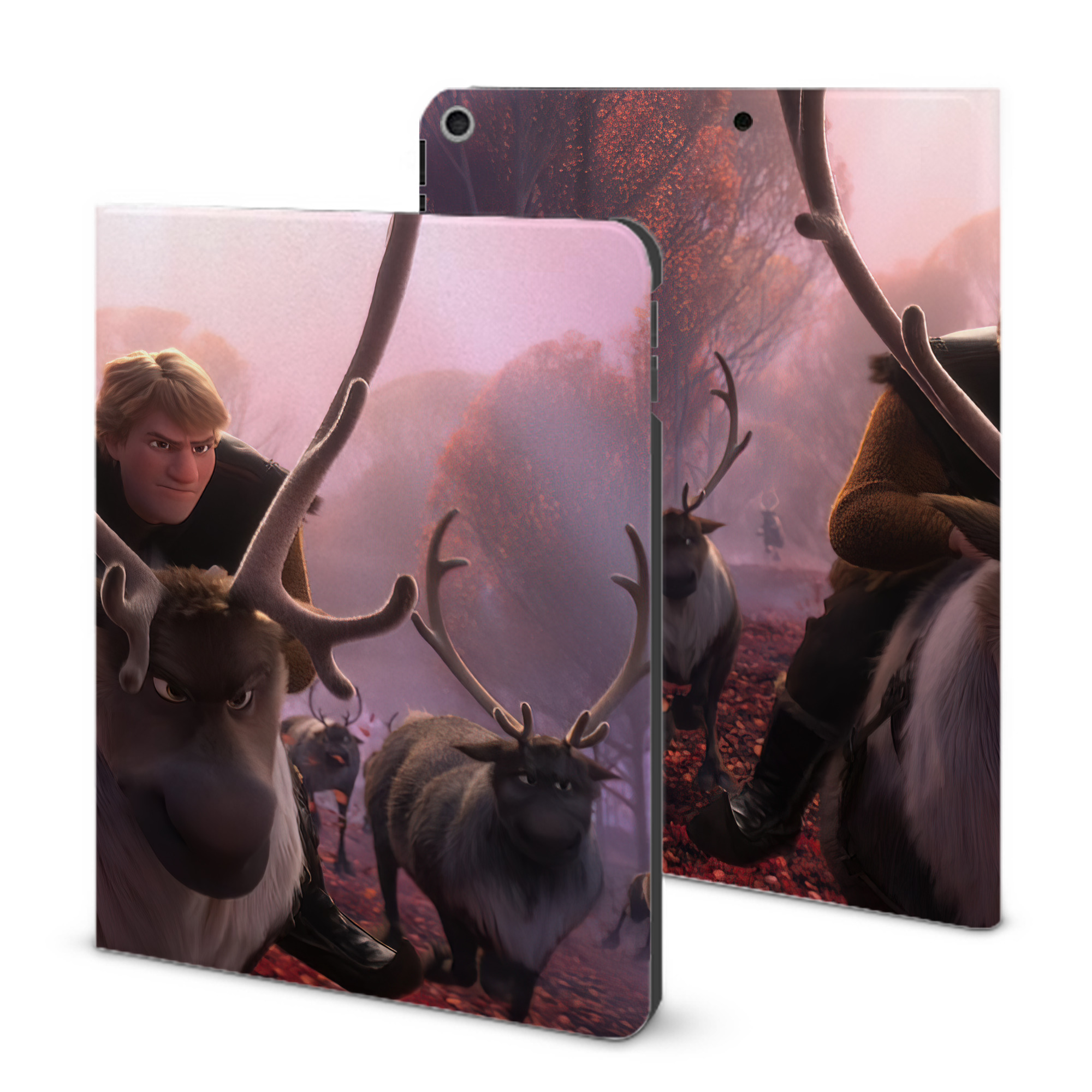 （画像用） アナと雪の女王 アンナ エルサ Frozen Anna Elsa IPad ケース ブック型 PUレザー TPU 耐衝撃 軽量 薄型 ペン収納なし 全面保護 IPad 各モデル対応
